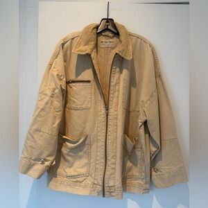 Free People beige canvas chore jacket
